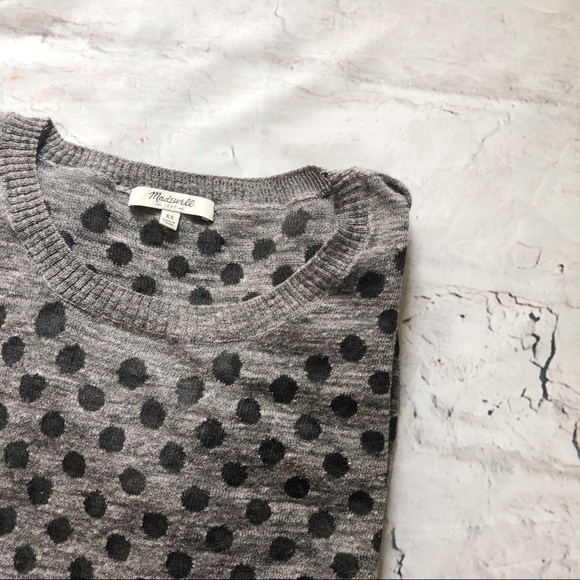 Madewell Sweaters - Madewell XS polka dot gray sweater
